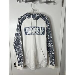 Nike Men's SWOOSH Spell Out Hoodie White/Grey Camo ~ Size L